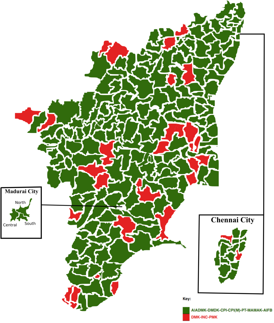 2011 Tamil Nadu Legislative Election Map - Tamil Nadu Map Outline Clipart (970x1143), Png Download