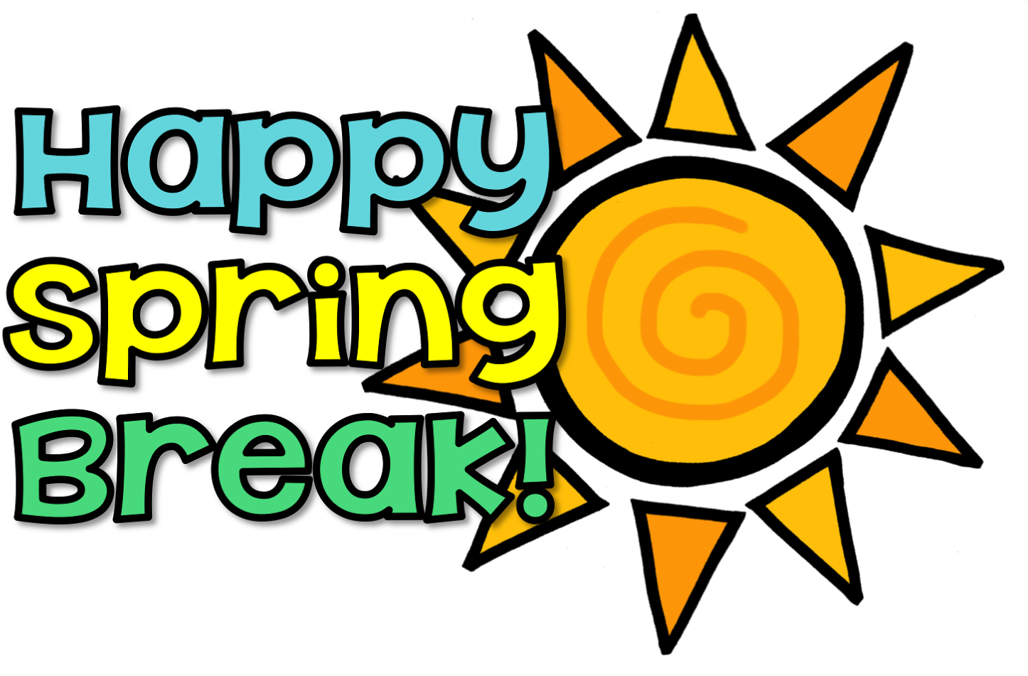 No School Happy Spring Break Waverly Elementary School - Enjoy Your Spring Break Clipart (1600x999), Png Download