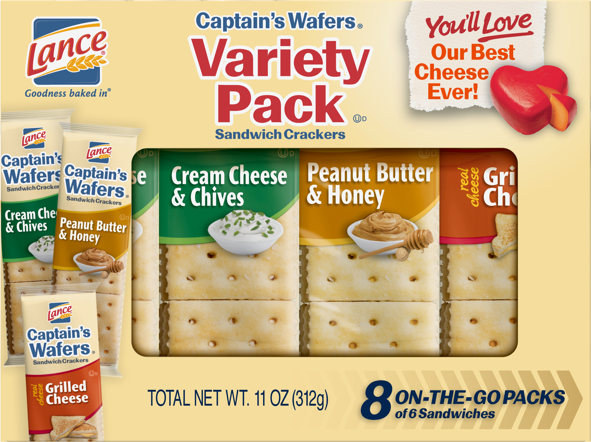 Lance Captain's Wafers Cream Cheese & Chives, Peanut Clipart (2000x2000), Png Download