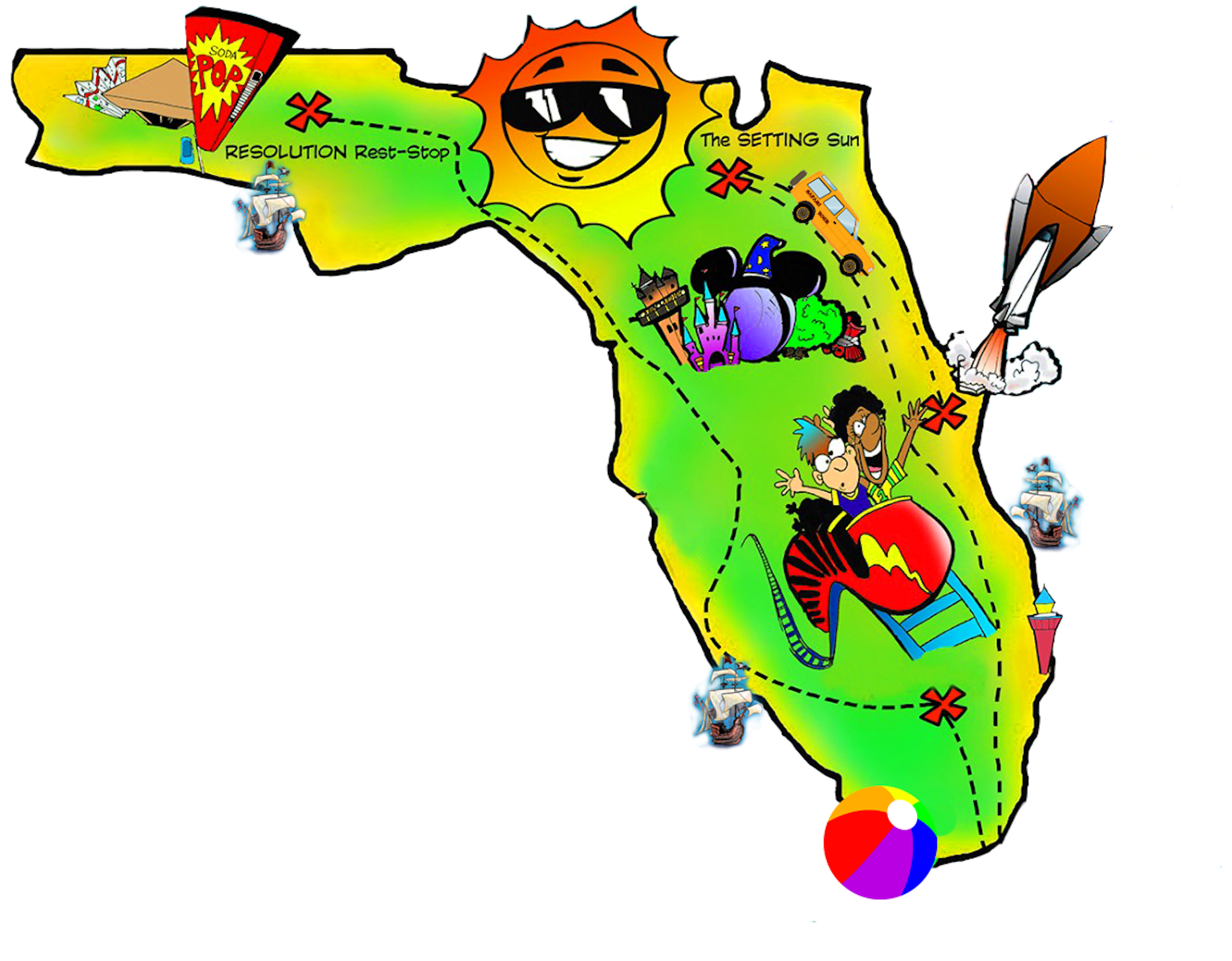 2500 X 1617 5 - Map Of Florida Clipart - Png Download (2500x1617), Png Download