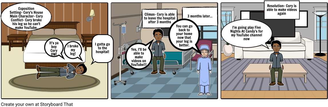 Language Arts- Cory Broke His Leg - Comics Clipart (1164x385), Png Download