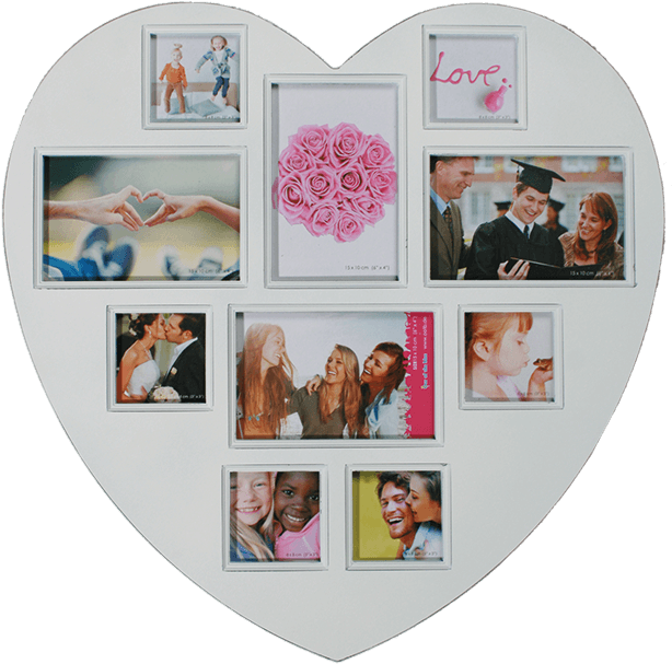 White Plastic Photo Frame - Valokuvakehys Kollaasi Clipart (945x709), Png Download