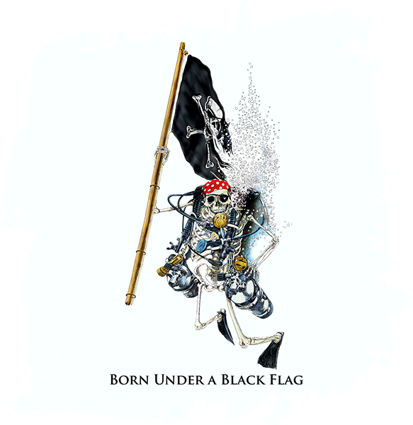 Skeleton Holding Pirate Flag - Illustration Clipart (600x600), Png Download