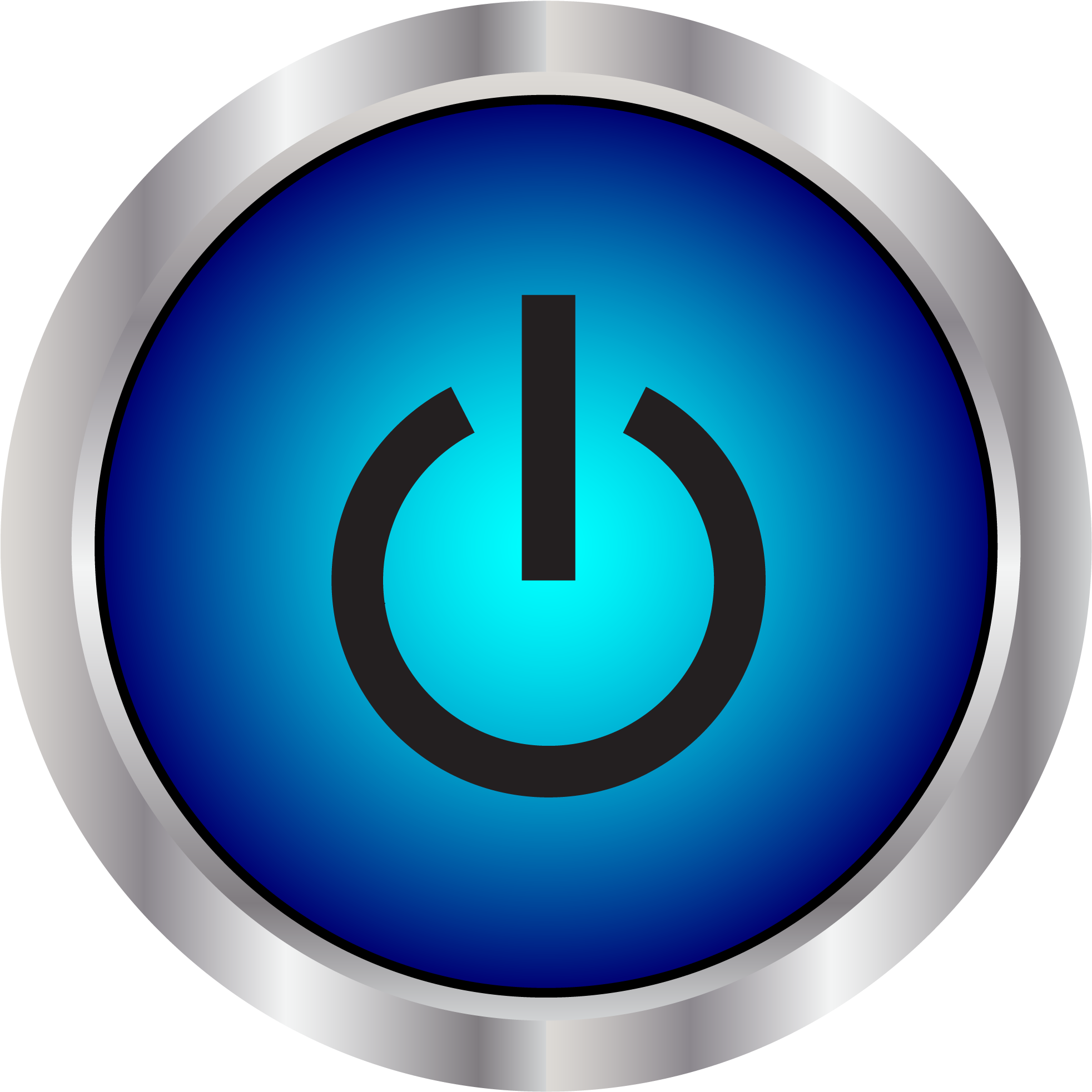 Power Wash Button Blue Power Button Icon Clipart Large Size Png