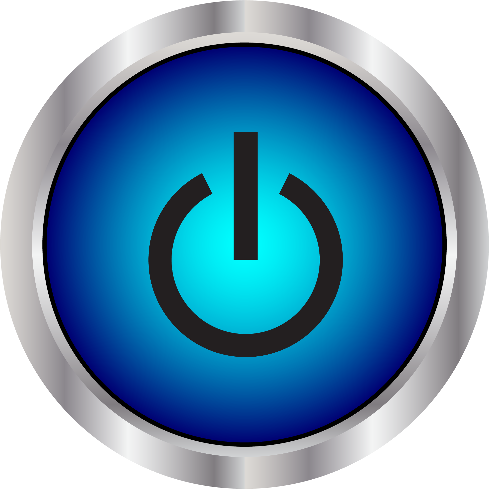 Power Wash Button - Blue Power Button Icon Clipart (2000x2000), Png Download