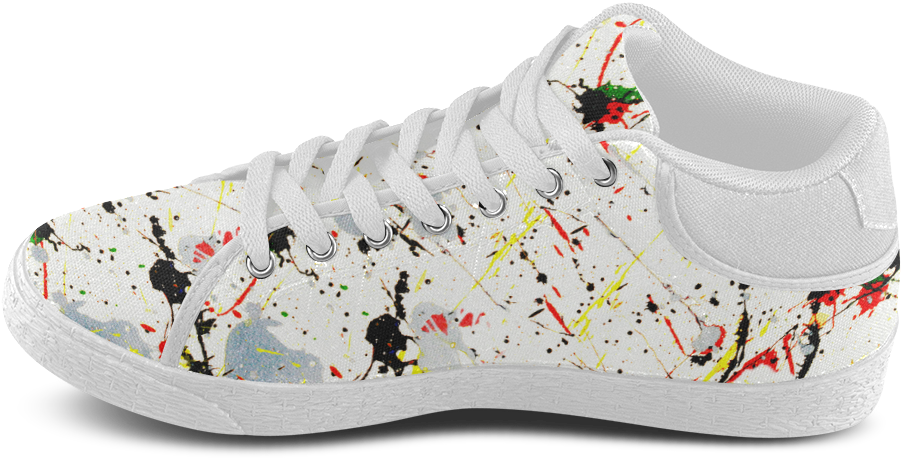 Yellow & Black Paint Splatter Women's Chukka Canvas - Skate Shoe Clipart (1000x1000), Png Download