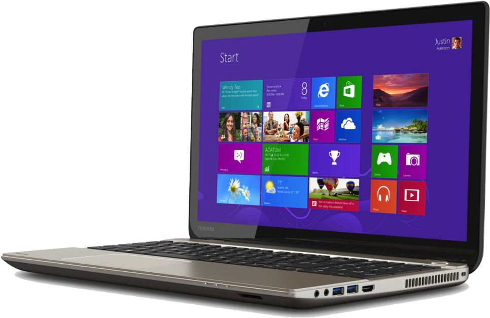 Laptop Icon Png Transparent - Toshiba Satellite C55d Clipart (1024x650), Png Download