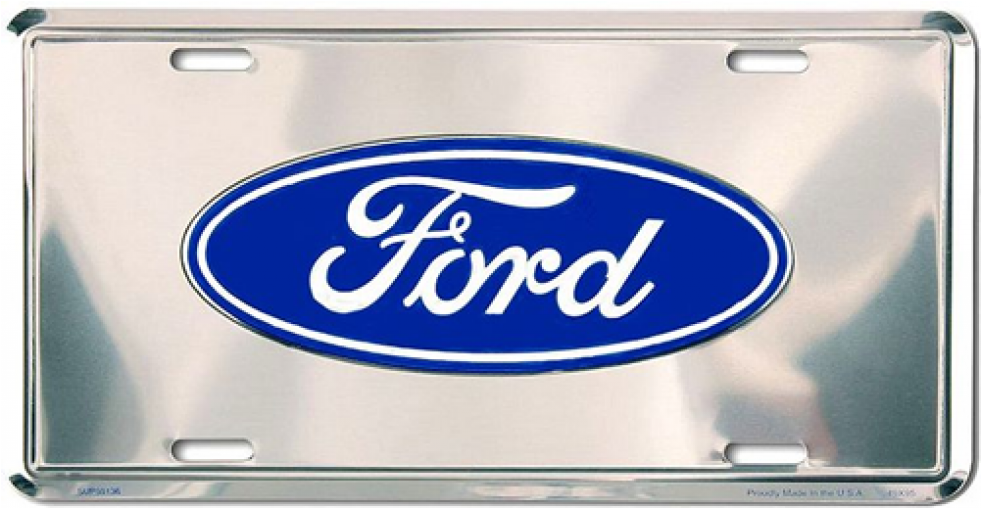 Ge Front Ford Logo License Plate - Ford Clipart (980x980), Png Download