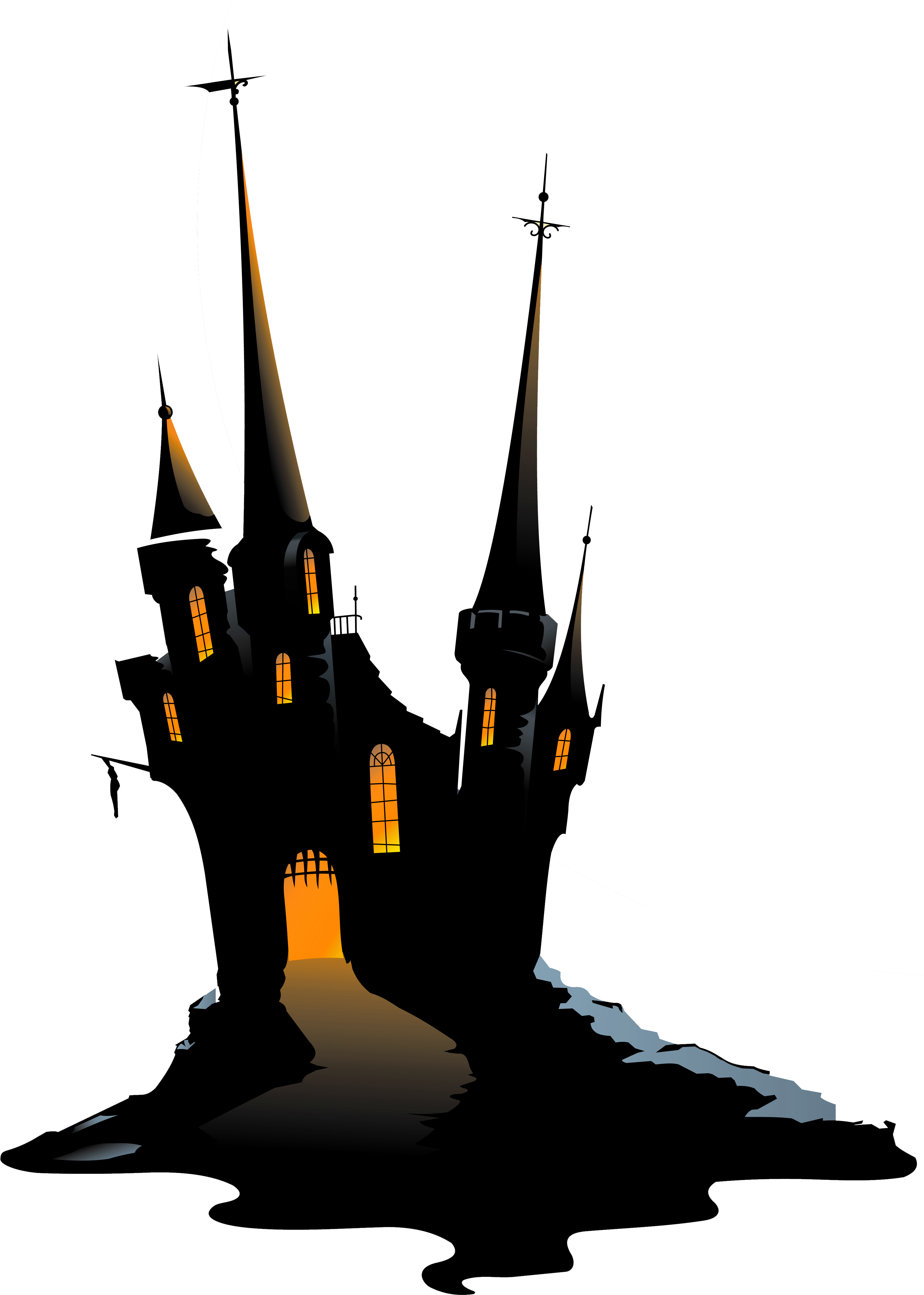 Haunted House Clipart Spooky House - Halloween Castle Png Transparent Png (3473x4773), Png Download