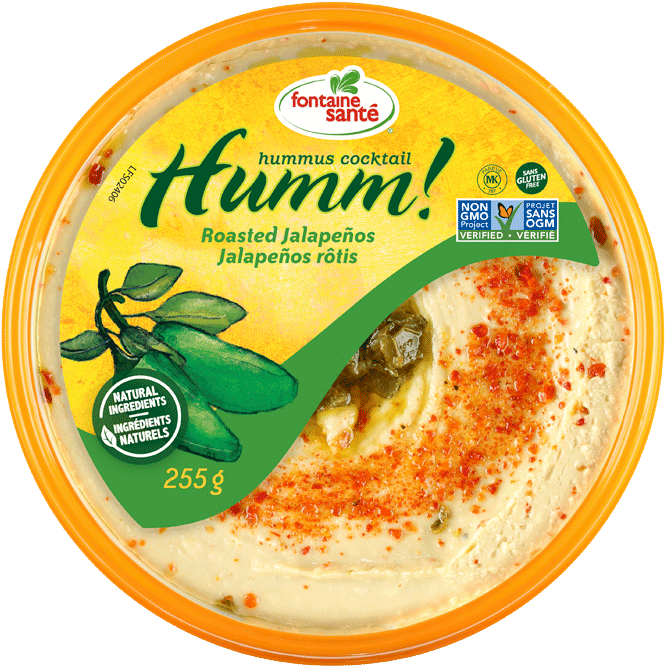 Roasted Jalapeños - Fountain Of Health Hummus Clipart (675x675), Png Download