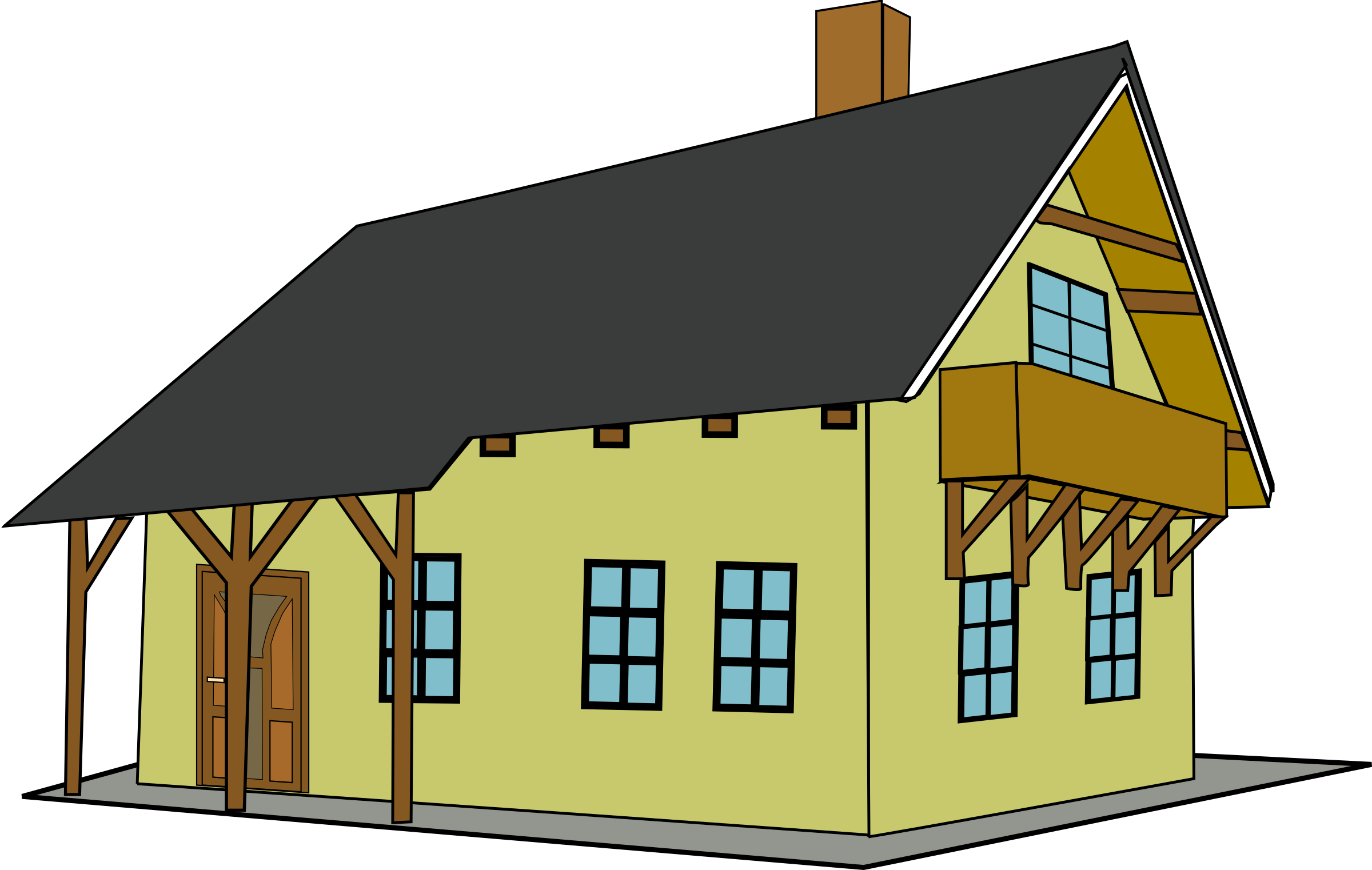 Big House Clipart - House Clip Art - Png Download (2400x1522), Png Download