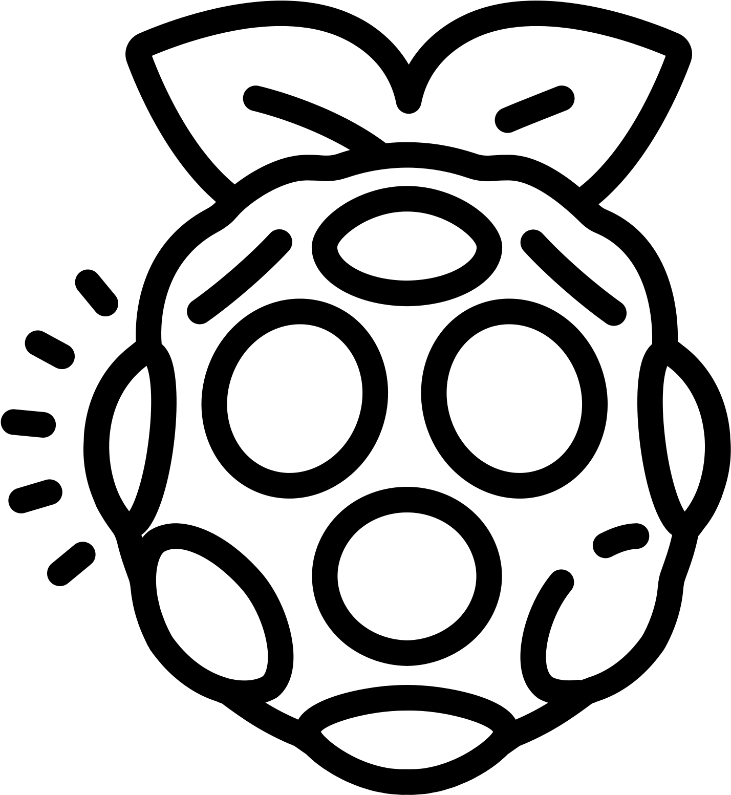 Raspberry Pi Icon - Raspberry Pi Black And White Clipart (1600x1600), Png Download