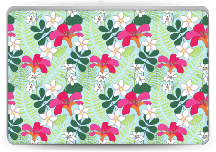 Tropical Flowers Skin Laptop - Floral Design Clipart (800x533), Png Download