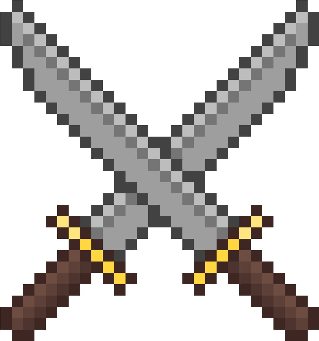 Crossed minecraft swords