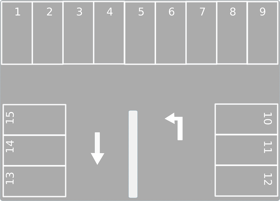 Parking Parking Lot Car Park - Parking Top View Png Clipart (960x688), Png Download