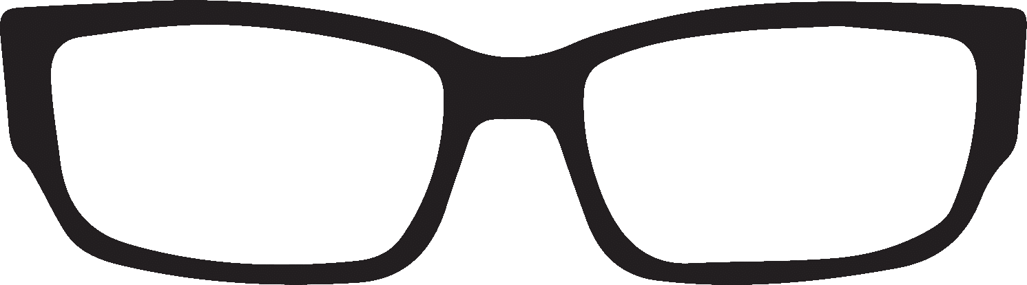Picture Transparent Stock Eyewears Rectangle - Black Frame Glasses Clipart Png (1491x414), Png Download
