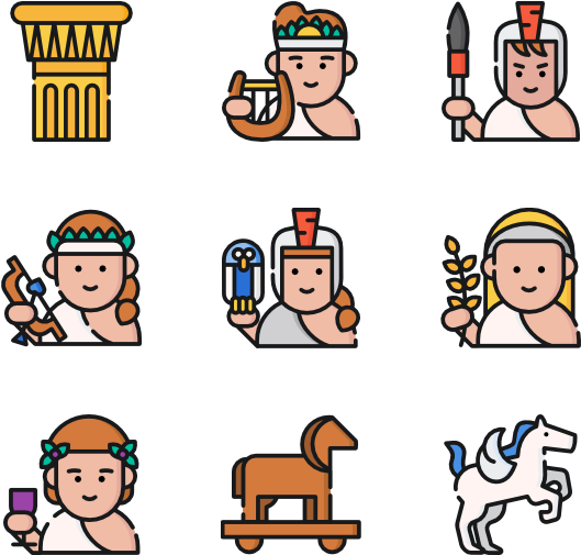 Greek Mythology - Friends Icon Colour Clipart (600x564), Png Download