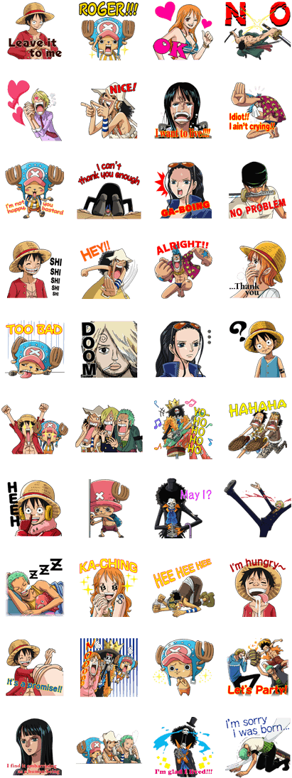 One Piece Straw Hat Crew - Inazuma Eleven Line Stickers Clipart (420x1121), Png Download