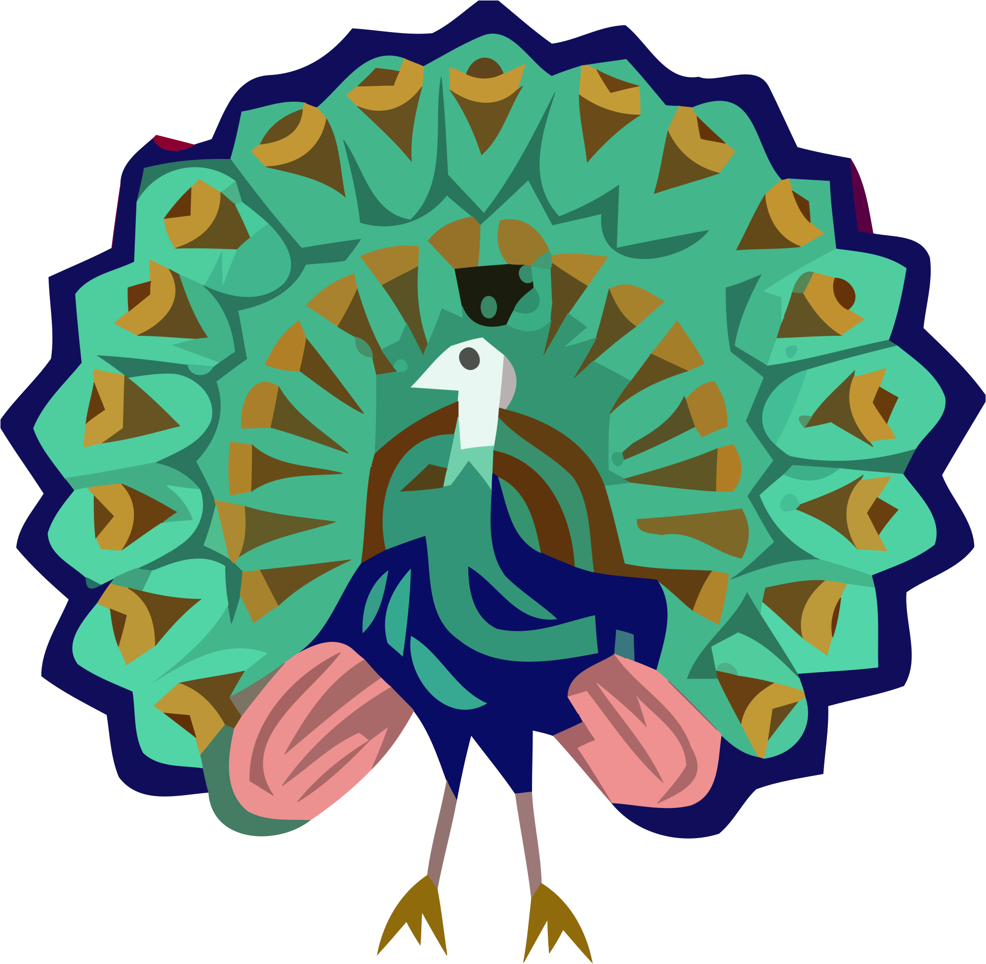 Open - Myanmar Peacock Clipart (2000x1961), Png Download