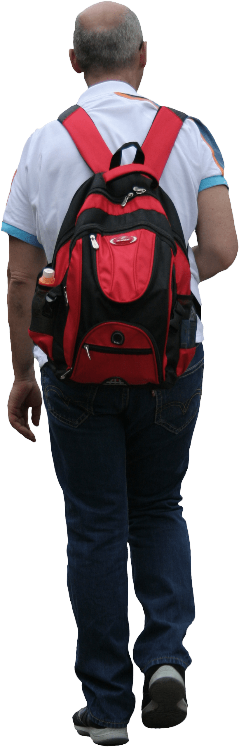 Old Man With Backpack Clipart (1439x2782), Png Download