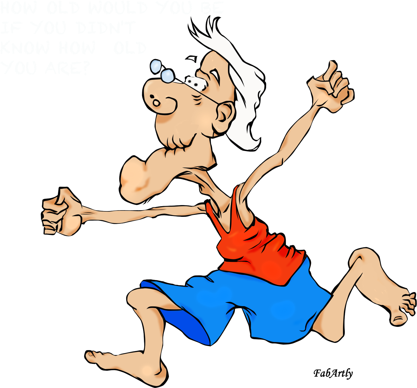 Old Man Running - Old Man Running Cartoon Clipart - Large Size Png ...