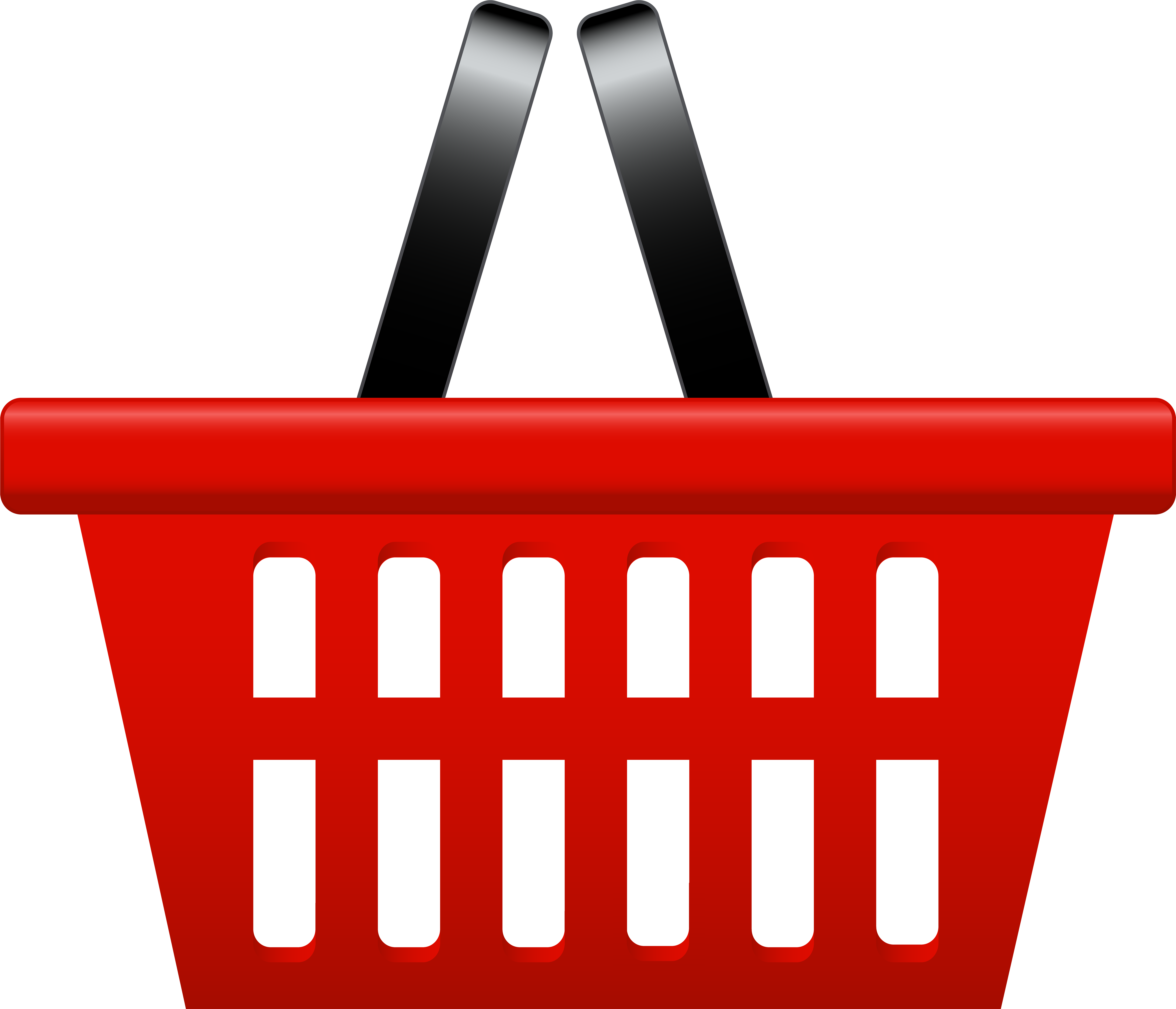 Red Shopping Basket Png Clip Art Transparent Png (8000x6865), Png Download