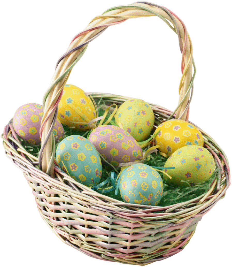 Easter Basket Png Pic - Basket Of Easter Eggs Clipart (907x1050), Png Download