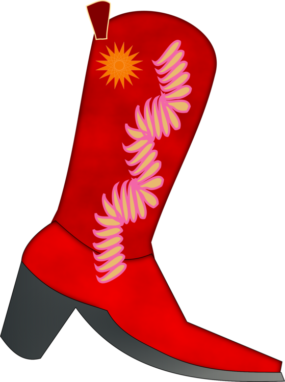 Cowboy Boot Shoe Cowboy Hat - Clip Art American Cowgirl Boots - Png Download (559x750), Png Download