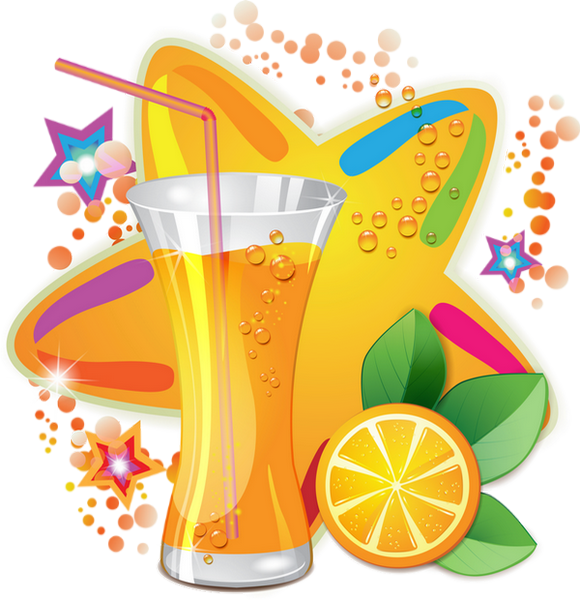 Verre De Jus D'orange - Rodajas De Naranja Clipart (580x600), Png Download