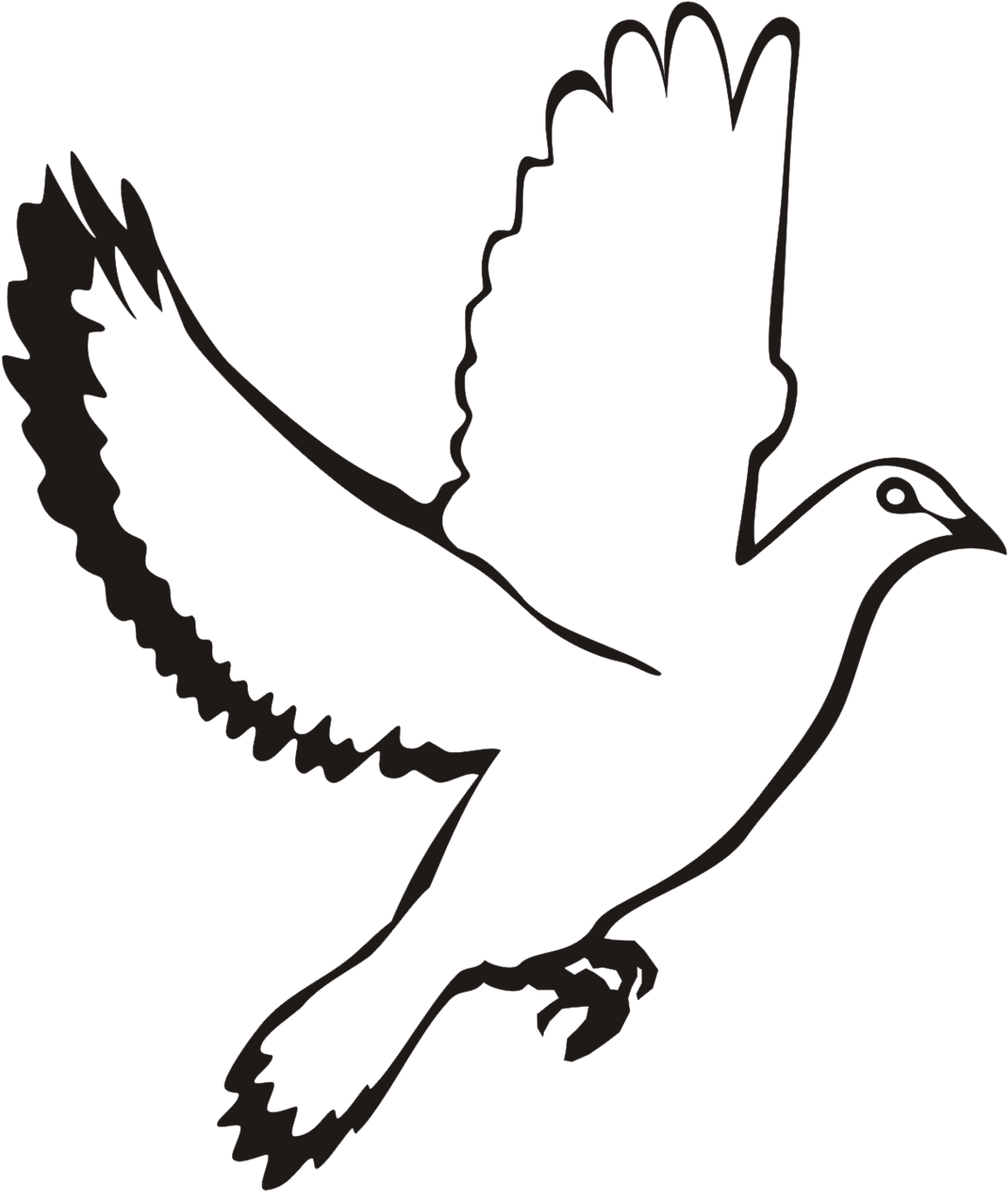 White Flying Dove Clipart - Dove Images Black And White Png Transparent Png (1155x1365), Png Download