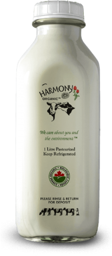 Unhomogenized Organic Nature's Whole Milk One Litre - Harmony Organic Clipart (460x1012), Png Download