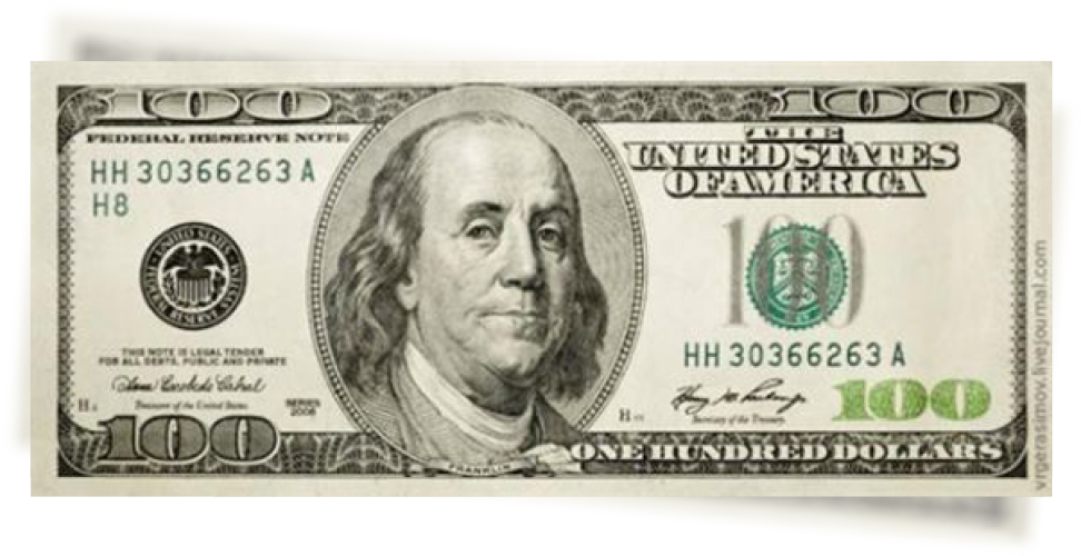 100 Dollar Bill , Png Download Clipart (972x500), Png Download