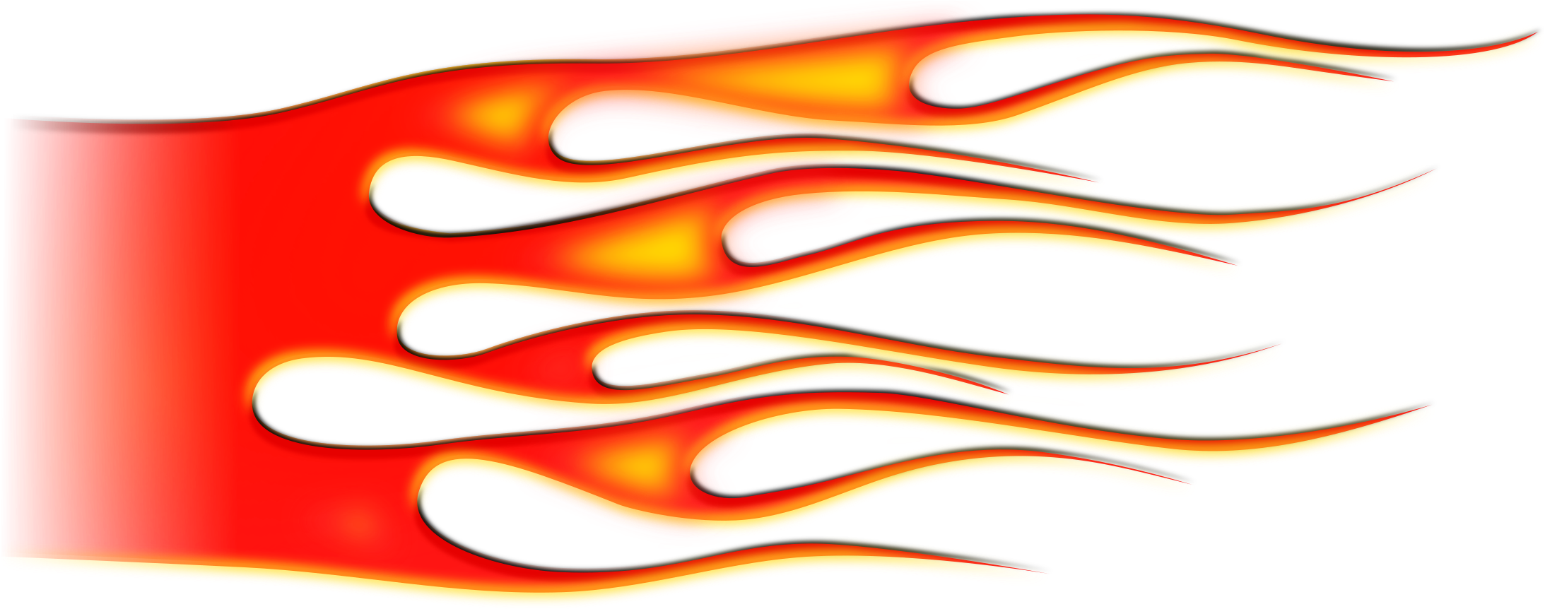 List Of Colored Flame Background Pict - Orange Clipart (2400x1043), Png Download