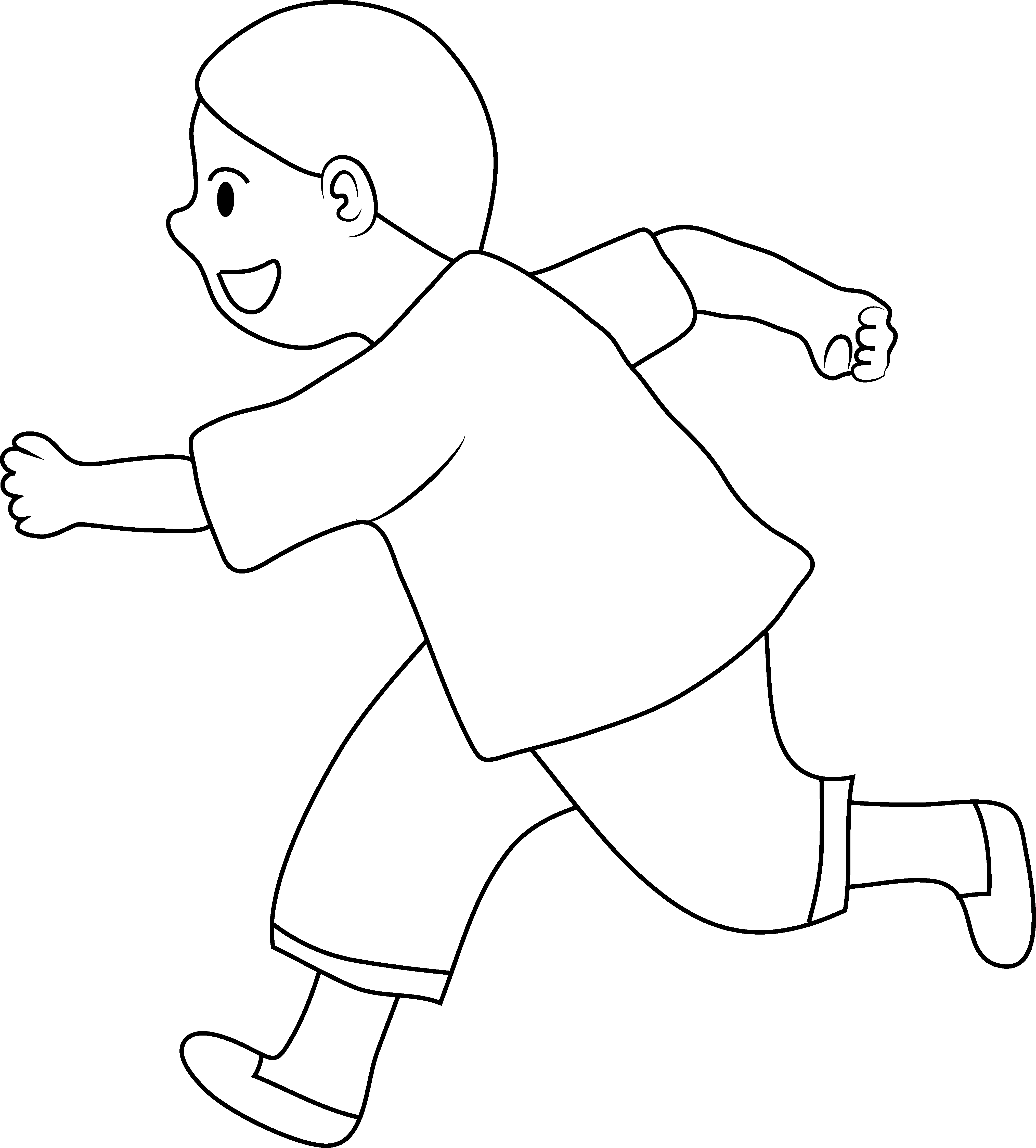 Boy - Walking Clipart Black And White Transparent - Png Download (4064x4502), Png Download