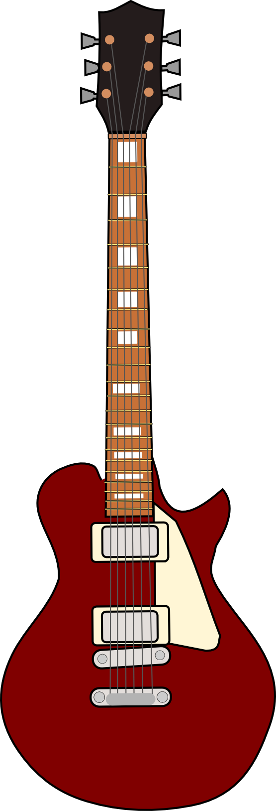 Guitar Clip Art Black White Free Clipart Images - Les Paul Guitar Clip Art - Png Download (555x1628), Png Download
