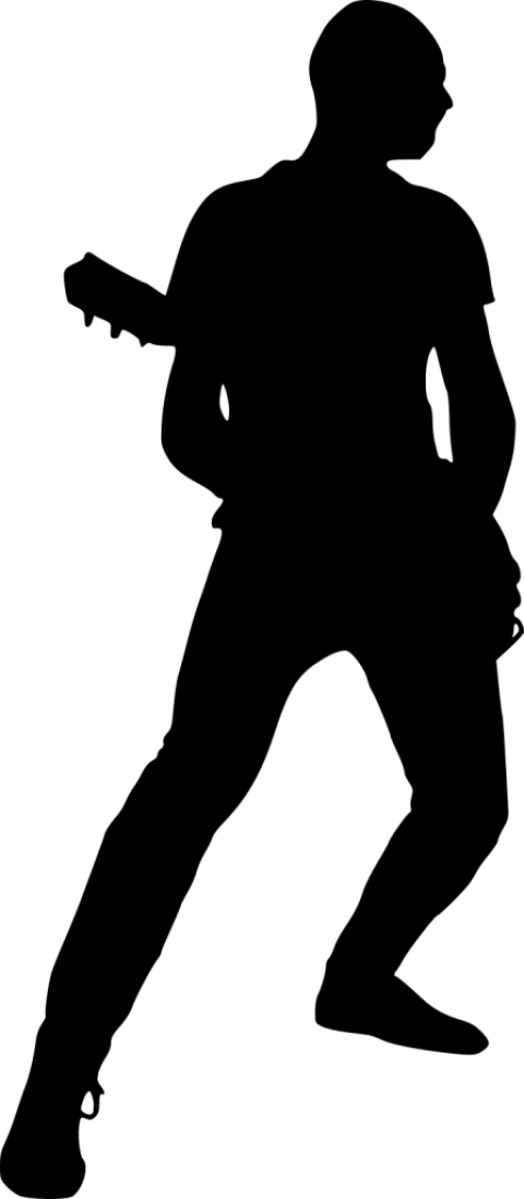 Free Png Electric Guitar Player Png - Silhouette Clipart (480x1098), Png Download