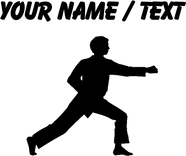 Custom Acoustic Guitar Silhouette Sticker , Png Download - Kung Fu Clipart (643x540), Png Download