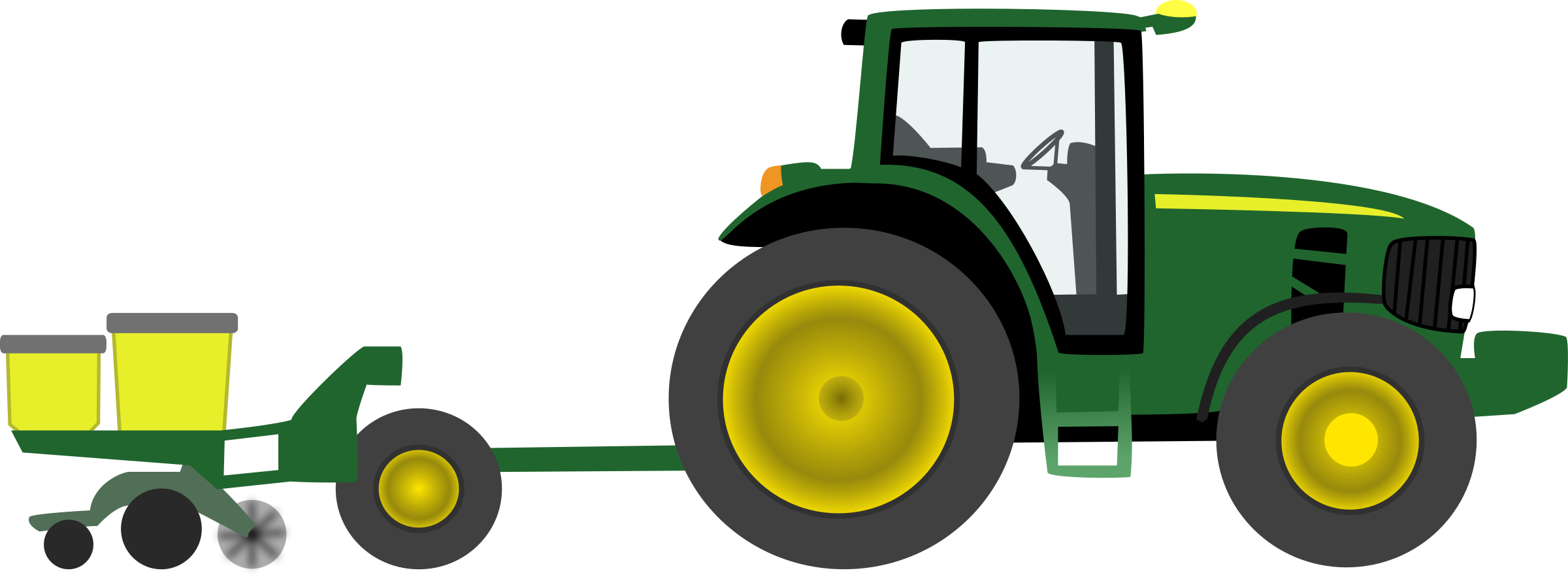 Tractor Png - Tractor John Deere Vector Clipart (2400x886), Png Download