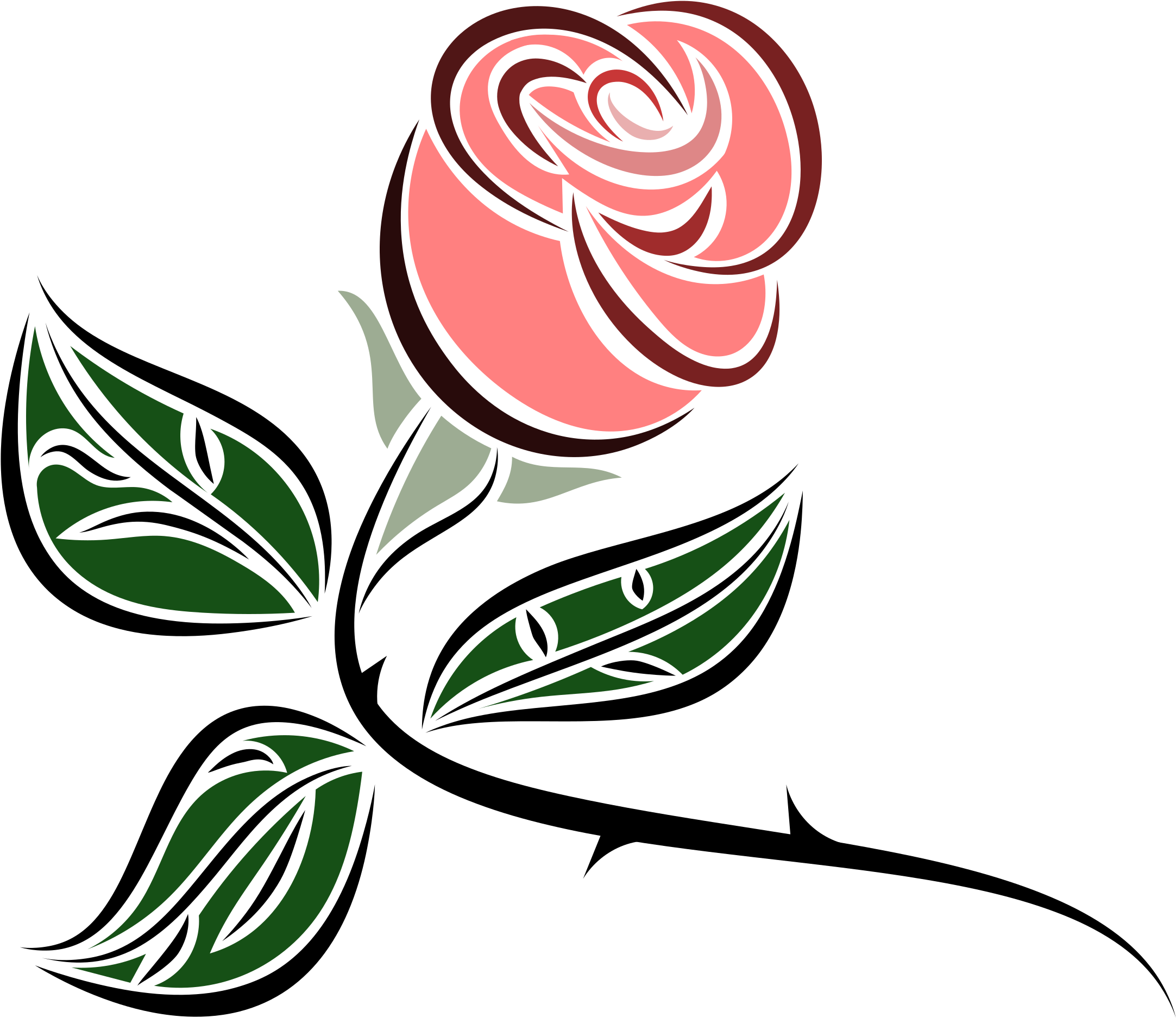 Picture Freeuse Stylized - Rosa Clip Art - Png Download (2400x2036), Png Download