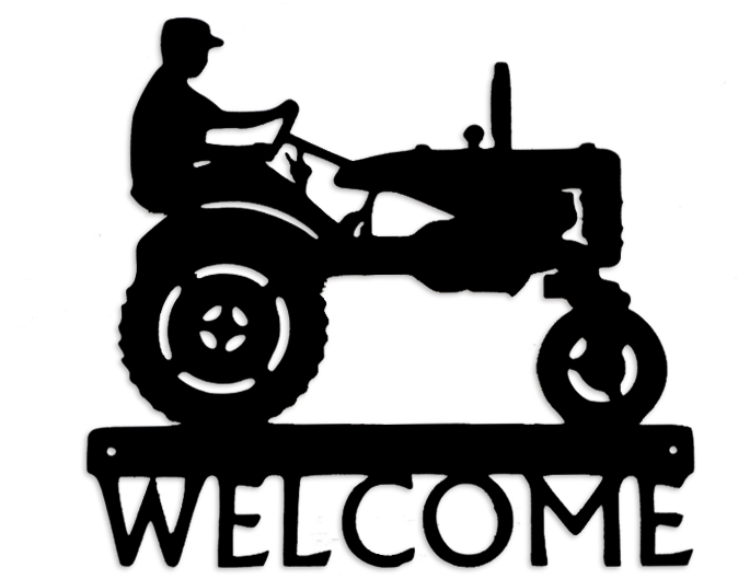 Farmall Tractor Png - Black Bear Metal Welcome Sign Clipart (768x620), Png Download