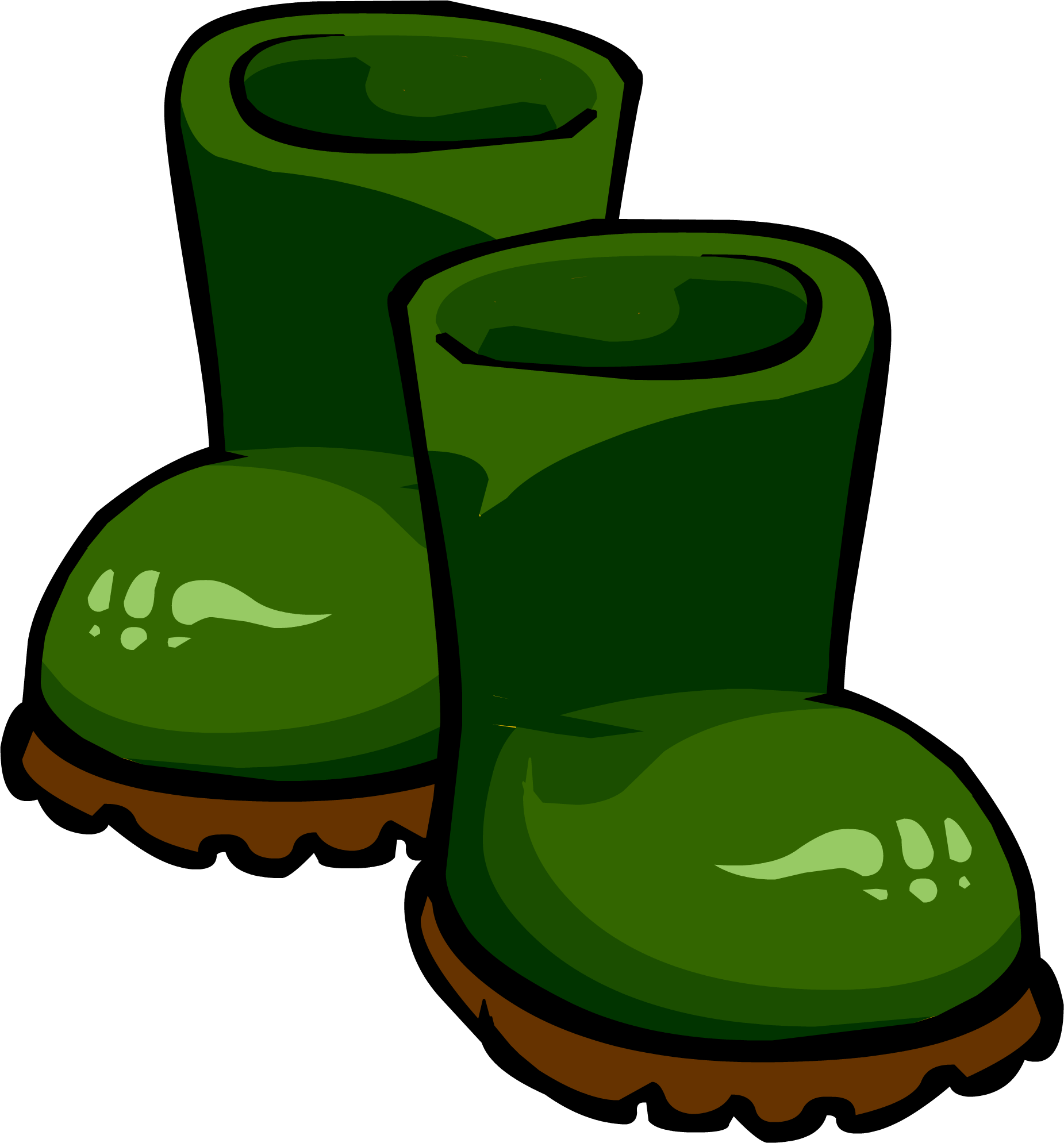 Green Rubber Boots - Green Boots Clipart Png Transparent Png (1851x1989), Png Download