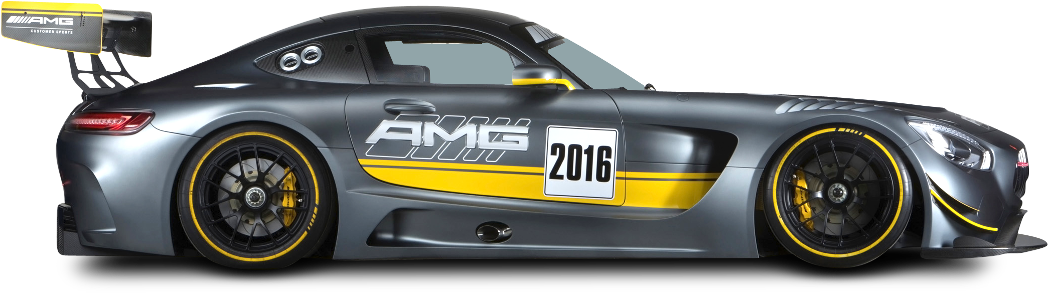 Grey Mercedes Amg Gt3 Racing Car Png Image - Mercedes Amg Gt 3 Clipart (2277x888), Png Download