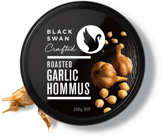 Roasted Garlic Hommus - Hummus Dip Black Swan Clipart (580x540), Png Download