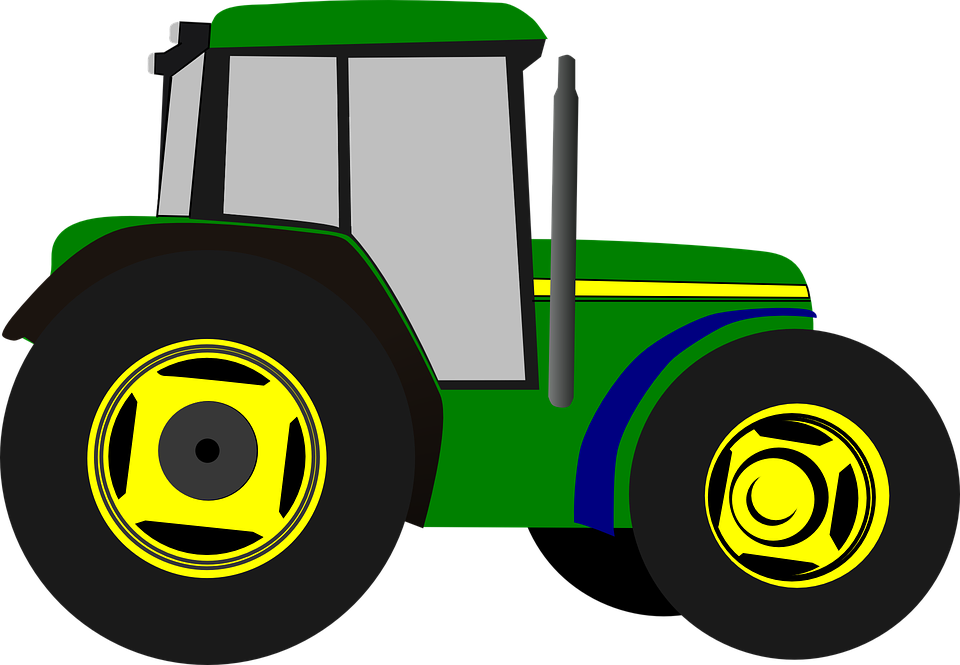 Cartoon John Deere Tractor Clipart (960x665), Png Download