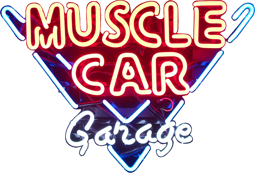 Muscle Car Garage Neon Sign - Muscle Car Garage Signs Clipart (845x573), Png Download