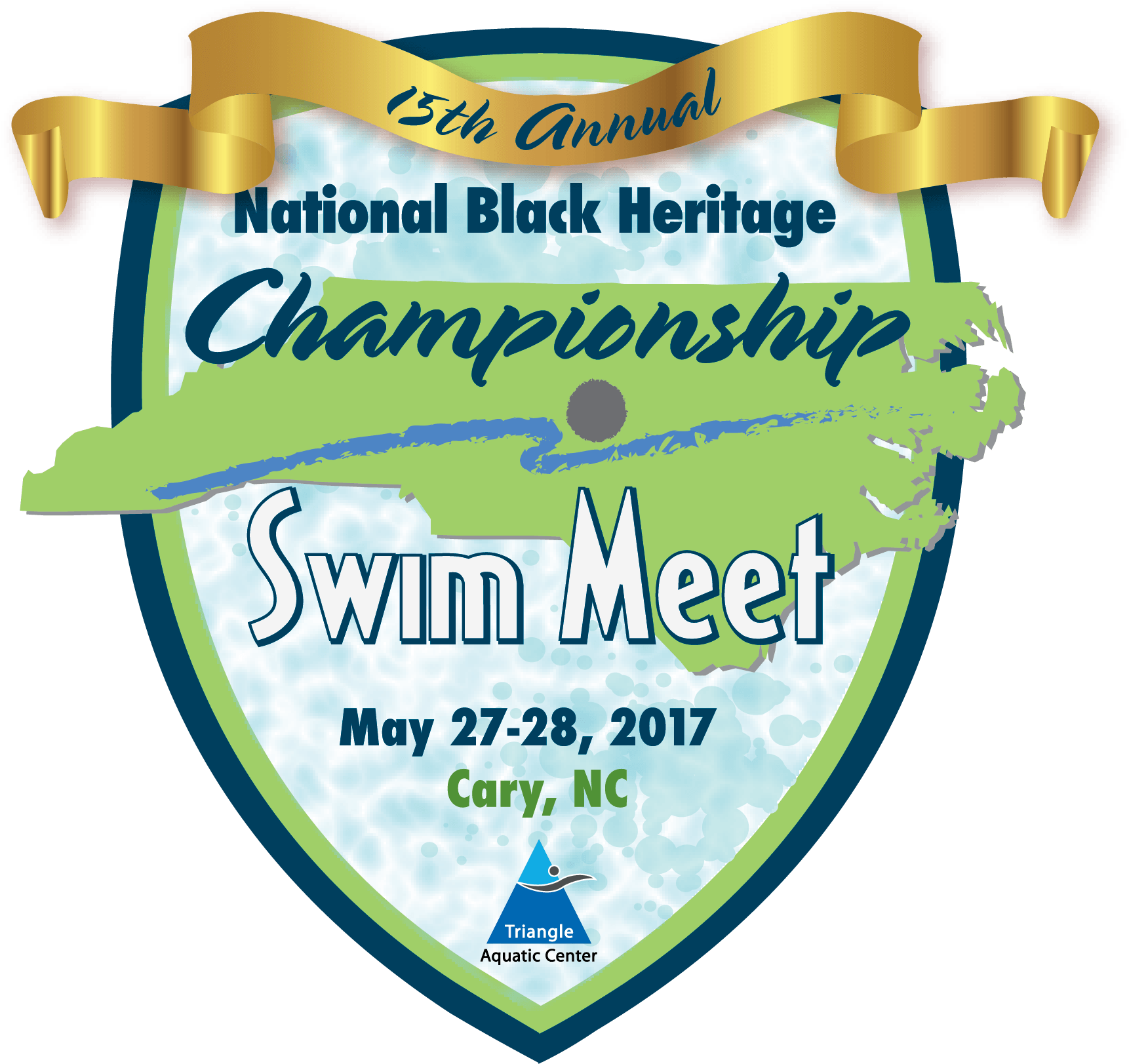 National Black Swim Meet Logo 2017 Outlines - Emblem Clipart (1742x1634), Png Download