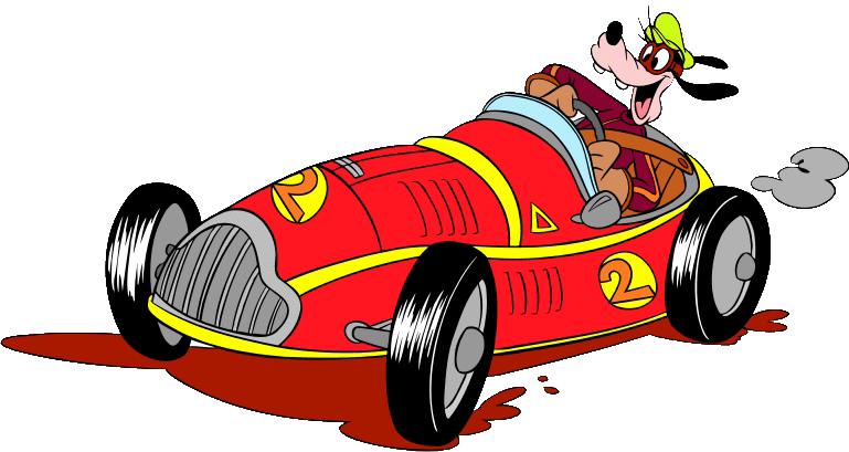 Mickey Mouse Clipart Race Car - Goofy Race Car - Png Download (769x409), Png Download