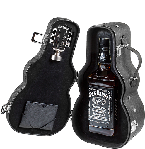 Jack Daniel's Old No 7 Guitar Case Whisky Gift Pack Clipart (566x698), Png Download