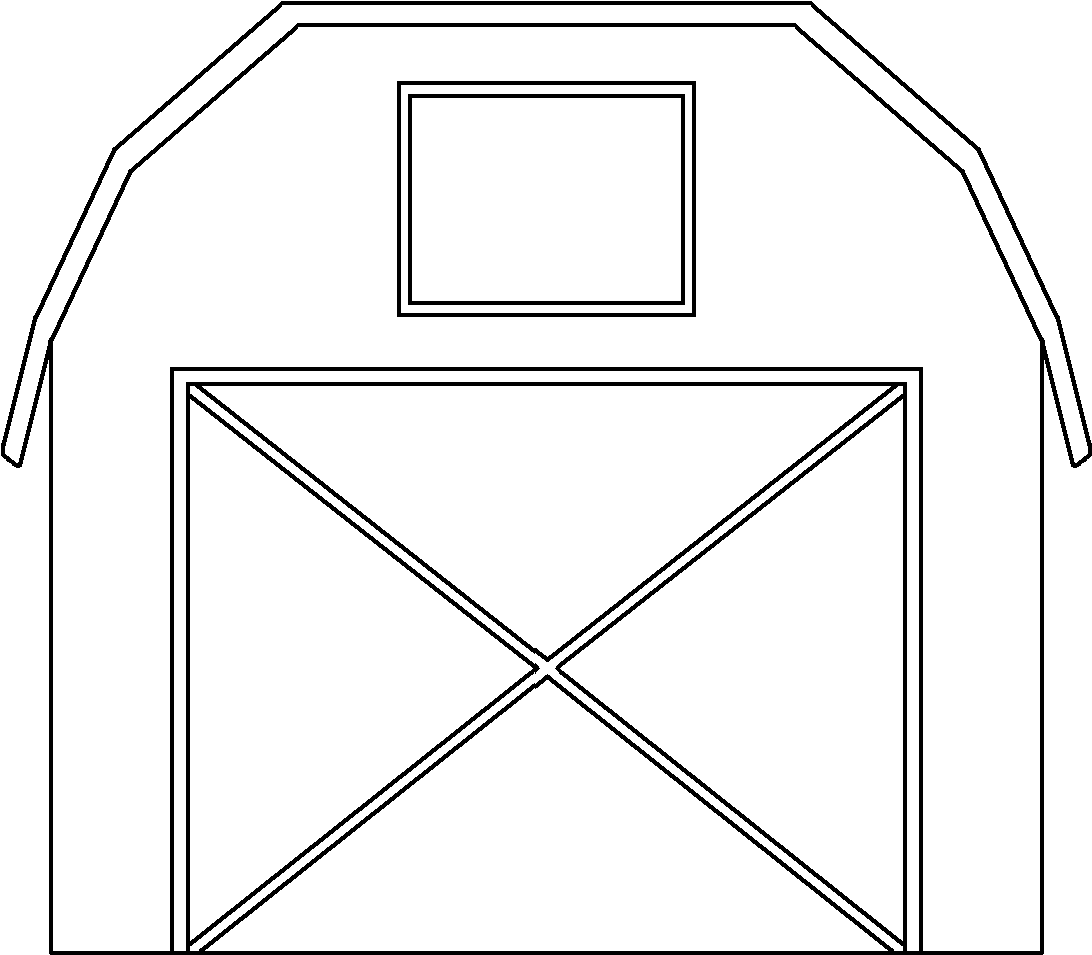 Barn Outline Cliparts Png - Barn Black And White Clip Art Transparent Png (1116x976), Png Download