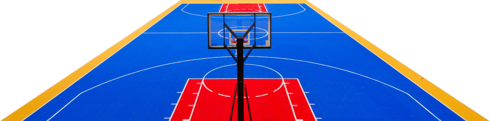 They Work With Us - Basketball Court Clipart (1566x389), Png Download